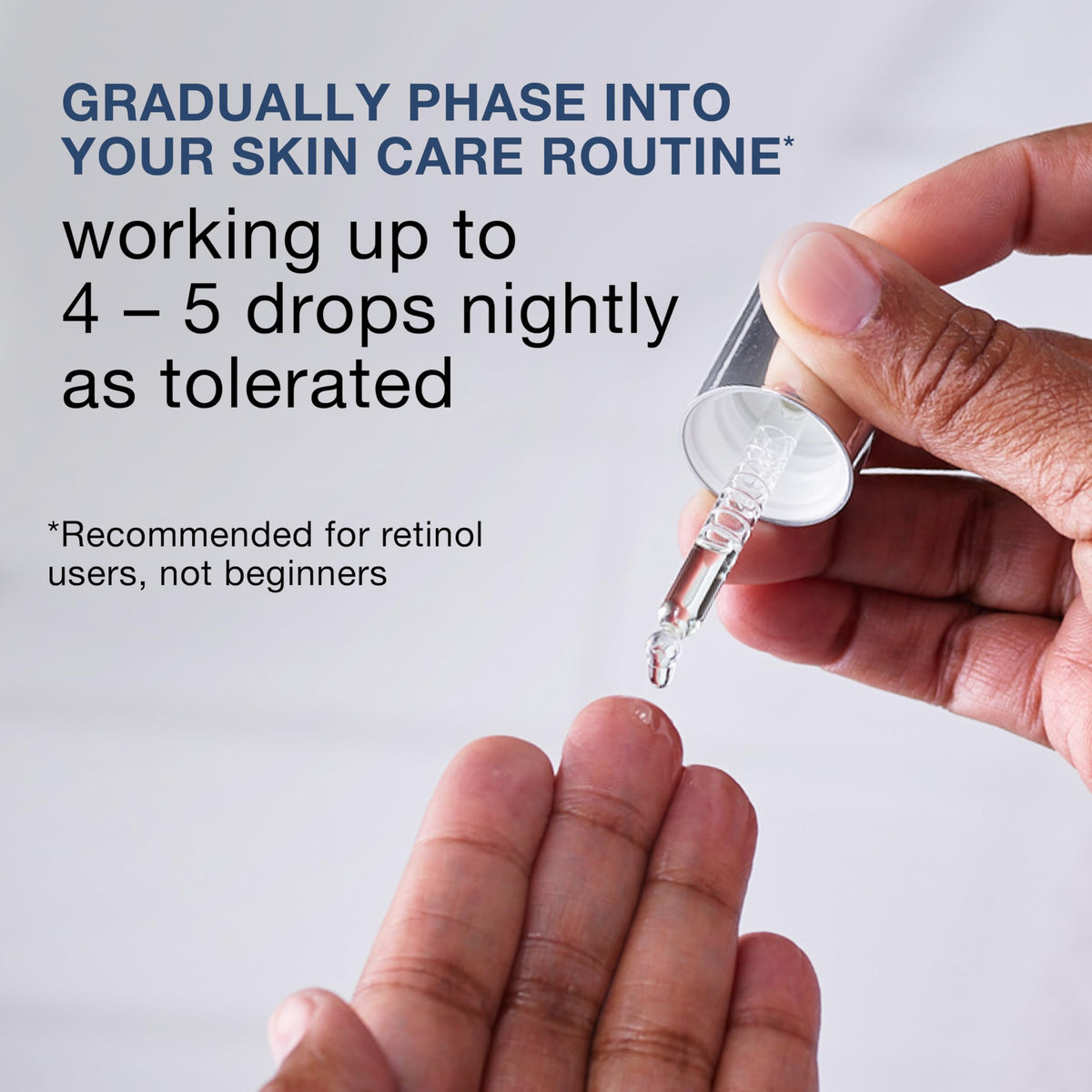 Neutrogena serum applied during evening skincare routine promoting overnight renewal