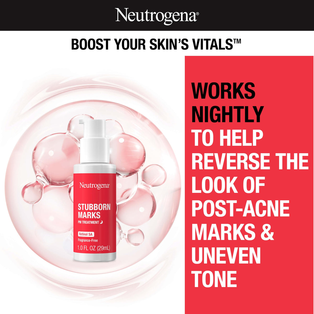Neutrogena retinol SA texture closeup highlighting smooth application benefit