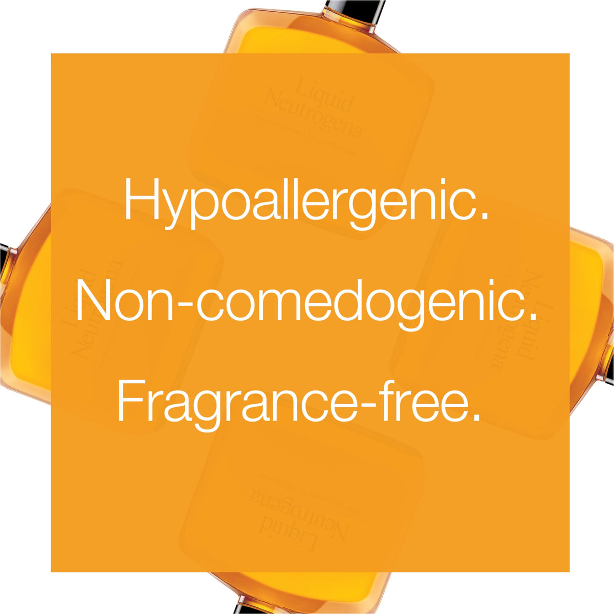 Neutrogena bottle next to a hand for scale showing travel-friendly size benefit