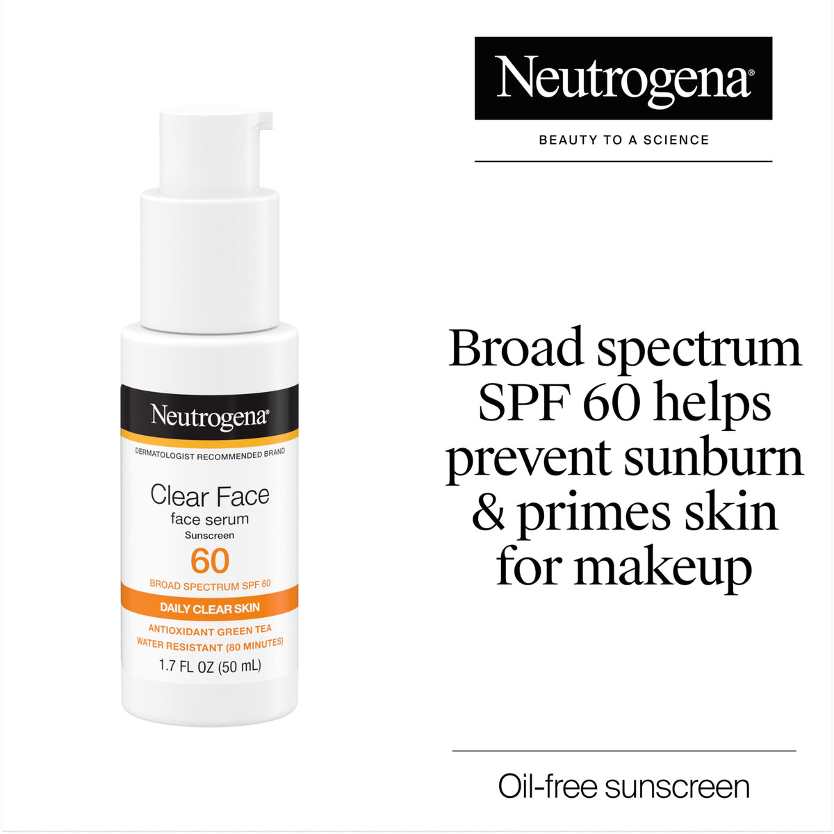 Neutrogena pump detail for easy controlled serum dispensing