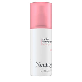 Neutrogena setting spray back label highlights ingredients and usage benefits