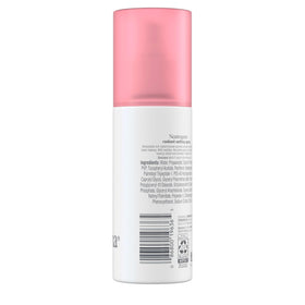 Neutrogena setting spray next to ruler shows 3.4 oz size and travel convenience