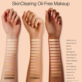 Neutrogena on model face portrait illustrating natural finish and mattifying effect