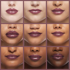 Neutrogena Rich Raisin on lips demonstrating wearable deep berry color and comfort