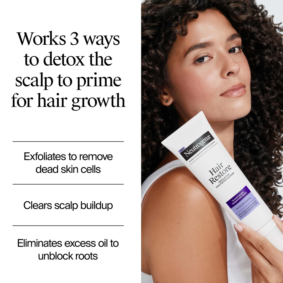 Neutrogena silicone applicator close-up for targeted scalp massage benefit