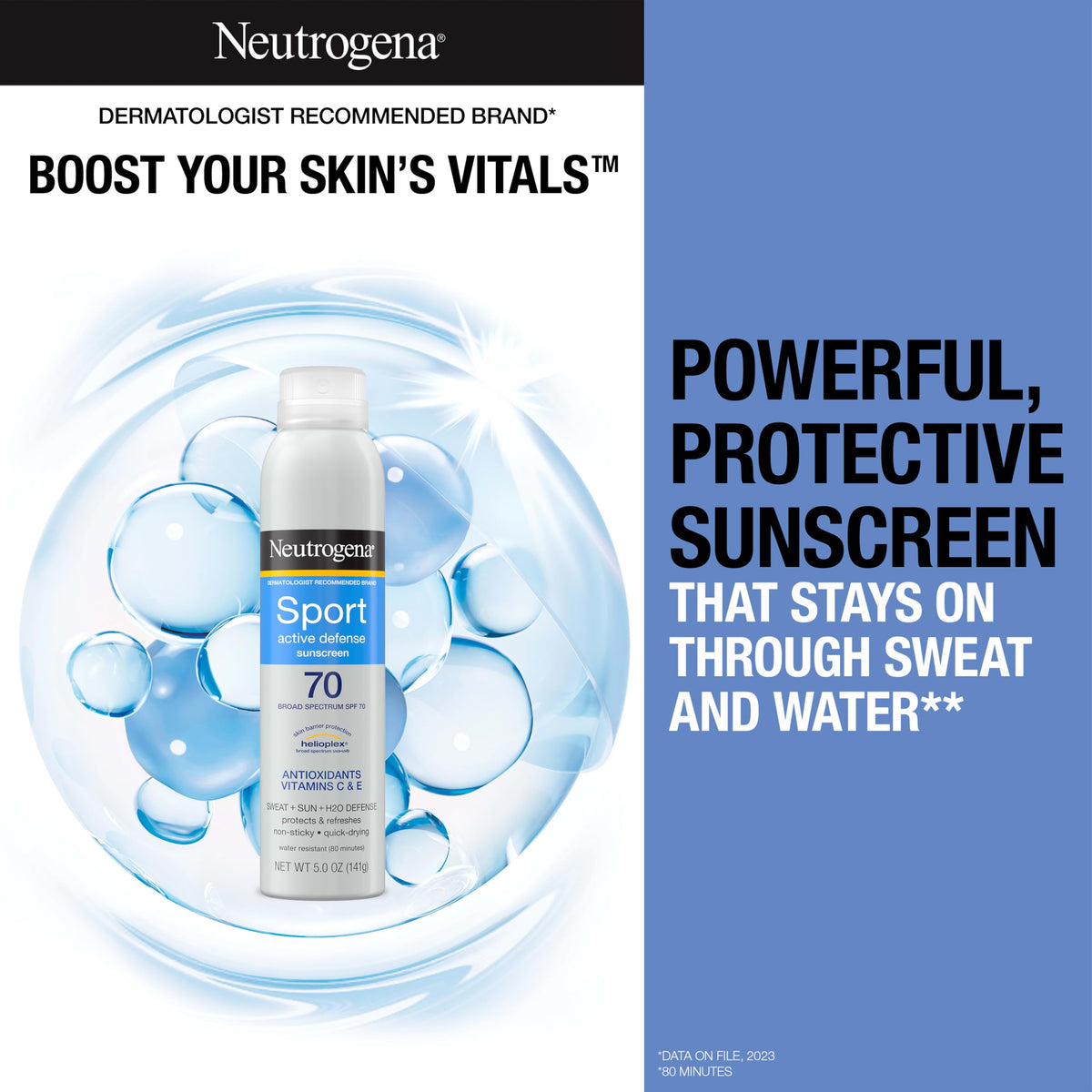 Neutrogena back label with application instructions and ingredients