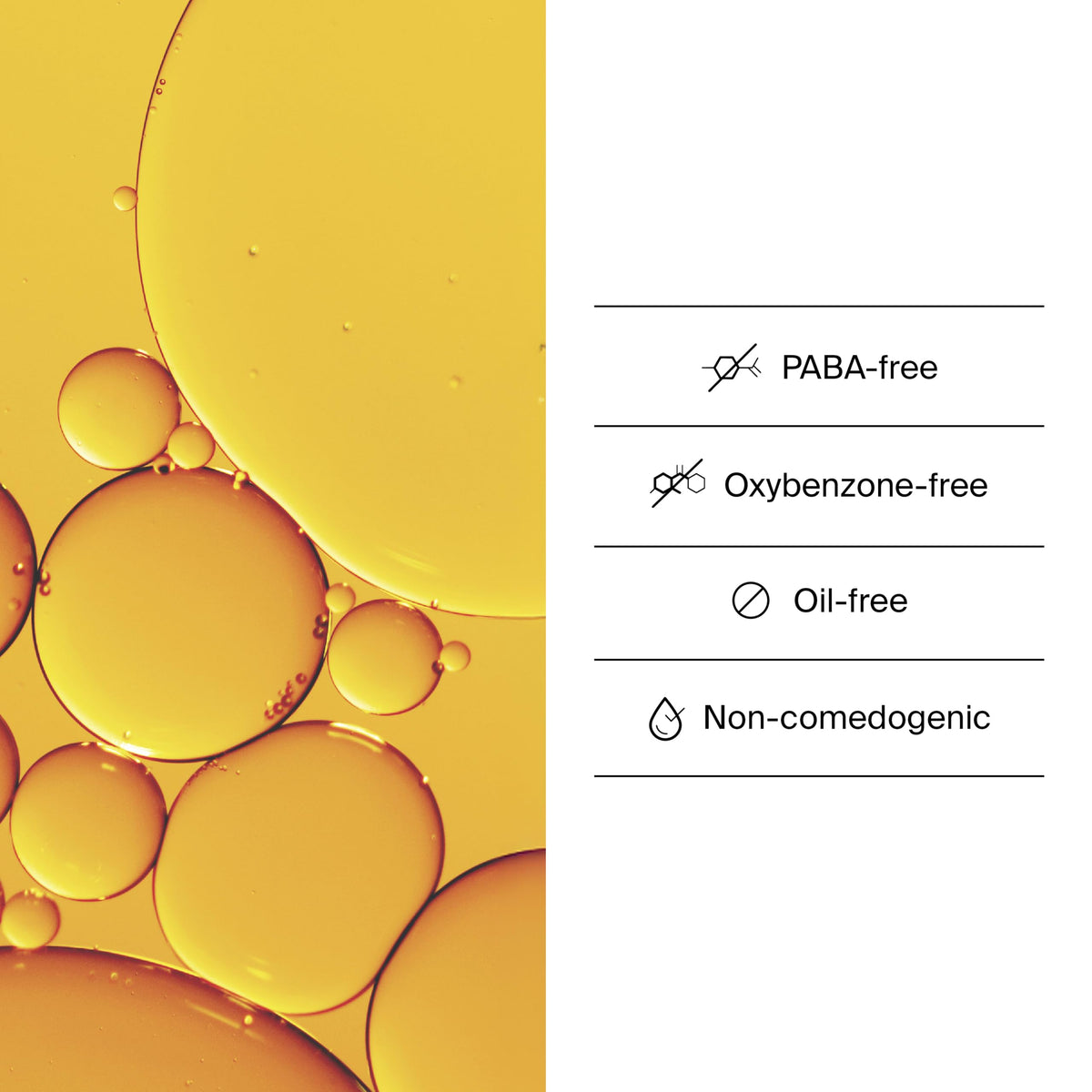 Neutrogena product label close-up showing oxybenzone-free ingredient benefit
