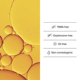Neutrogena product label close-up showing oxybenzone-free ingredient benefit