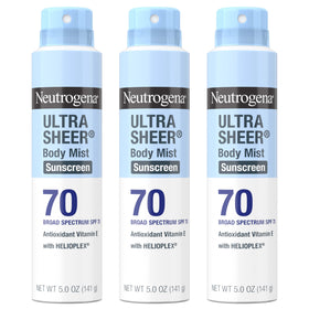 Neutrogena front packaging showing SPF 70 and spray convenience for strong protection