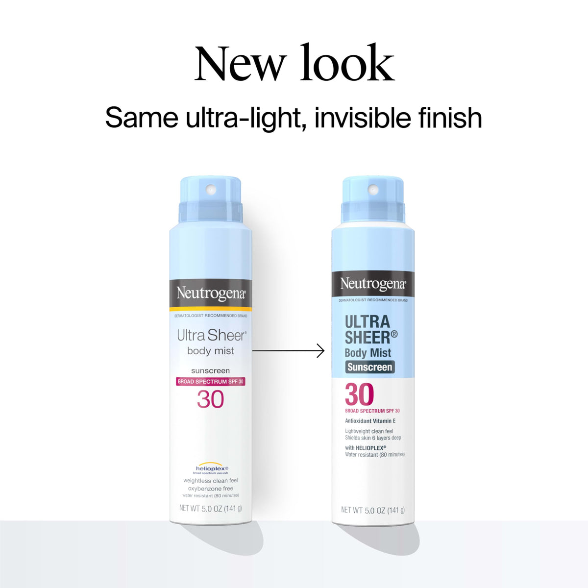 neutrogena spray applied into hands demonstrating easy safe application