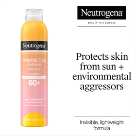 Neutrogena spray nozzle close-up for fast, even sunscreen application