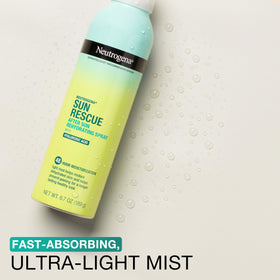 Neutrogena spray nozzle close-up demonstrating even misting benefit