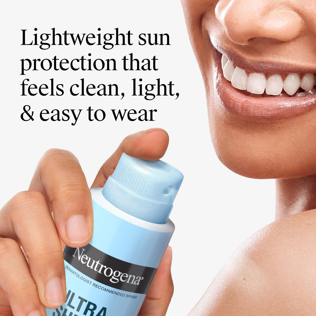 Neutrogena texture on skin showing dry-touch finish and non-greasy absorption