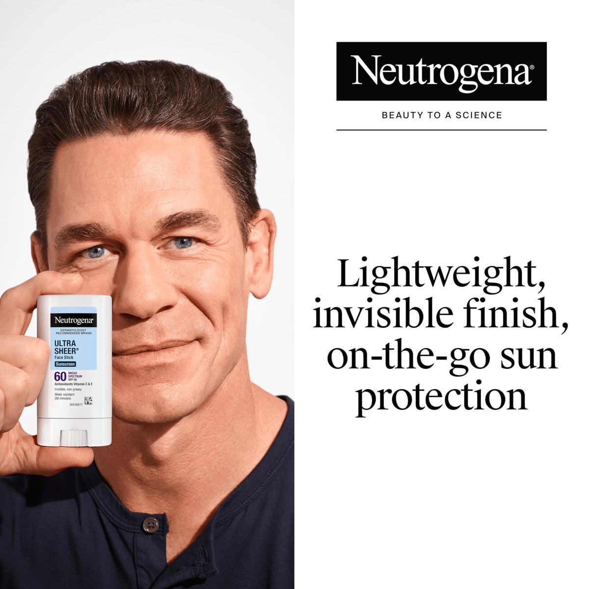 Neutrogena stick opened showing twist applicator and quick application benefit