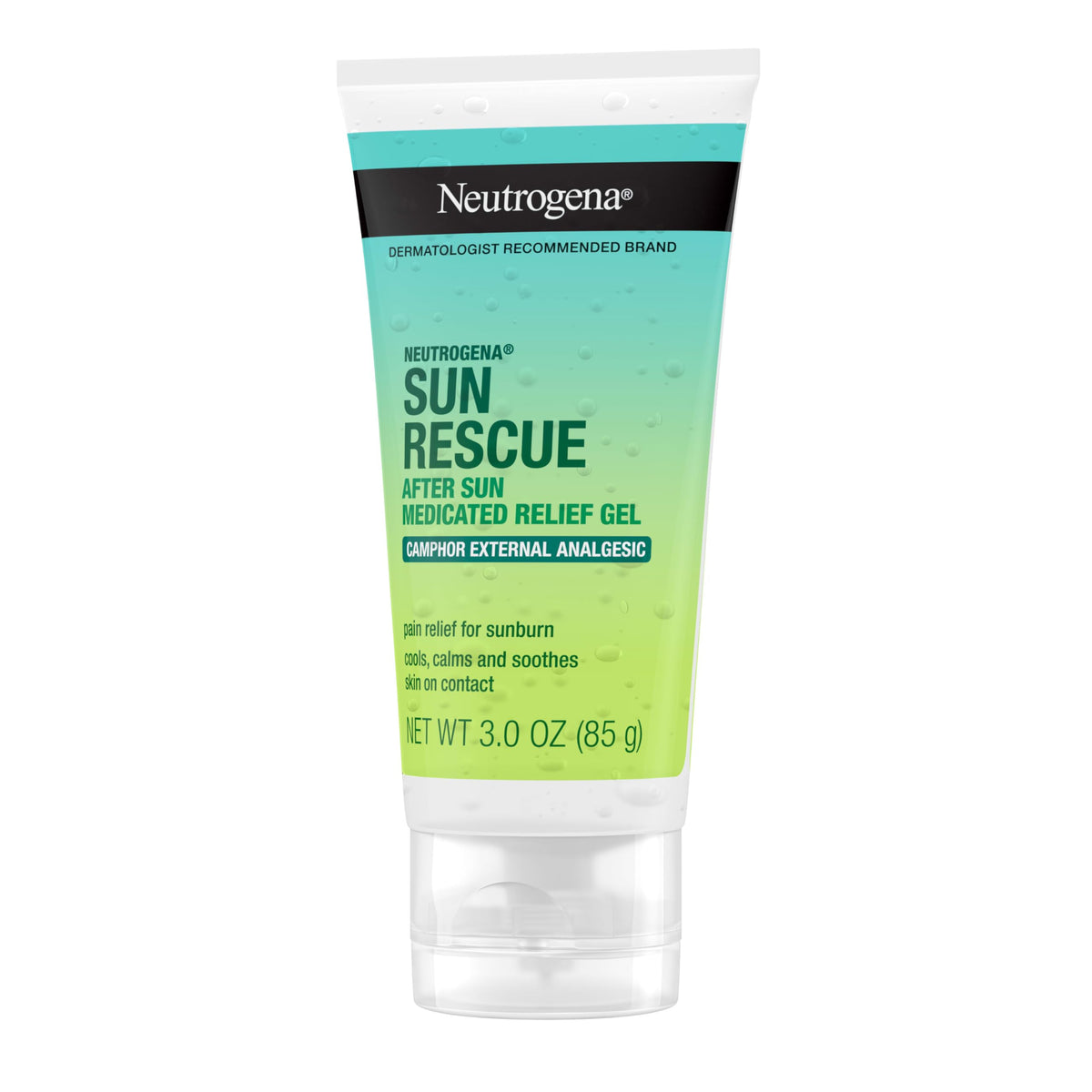 Neutrogena family at beach with gel in bag for after-sun care