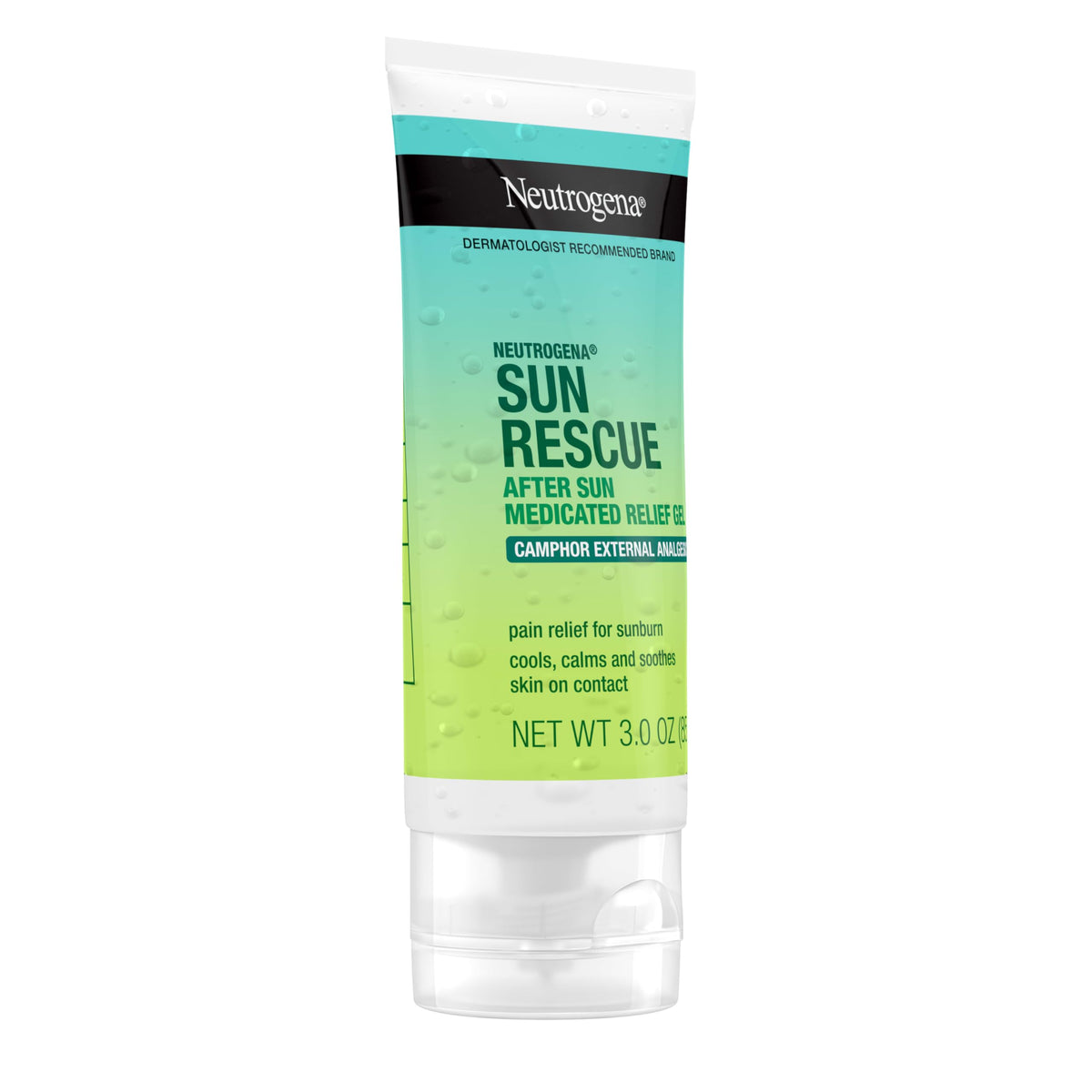Neutrogena gel texture in tube demonstrating lightweight, non-greasy feel