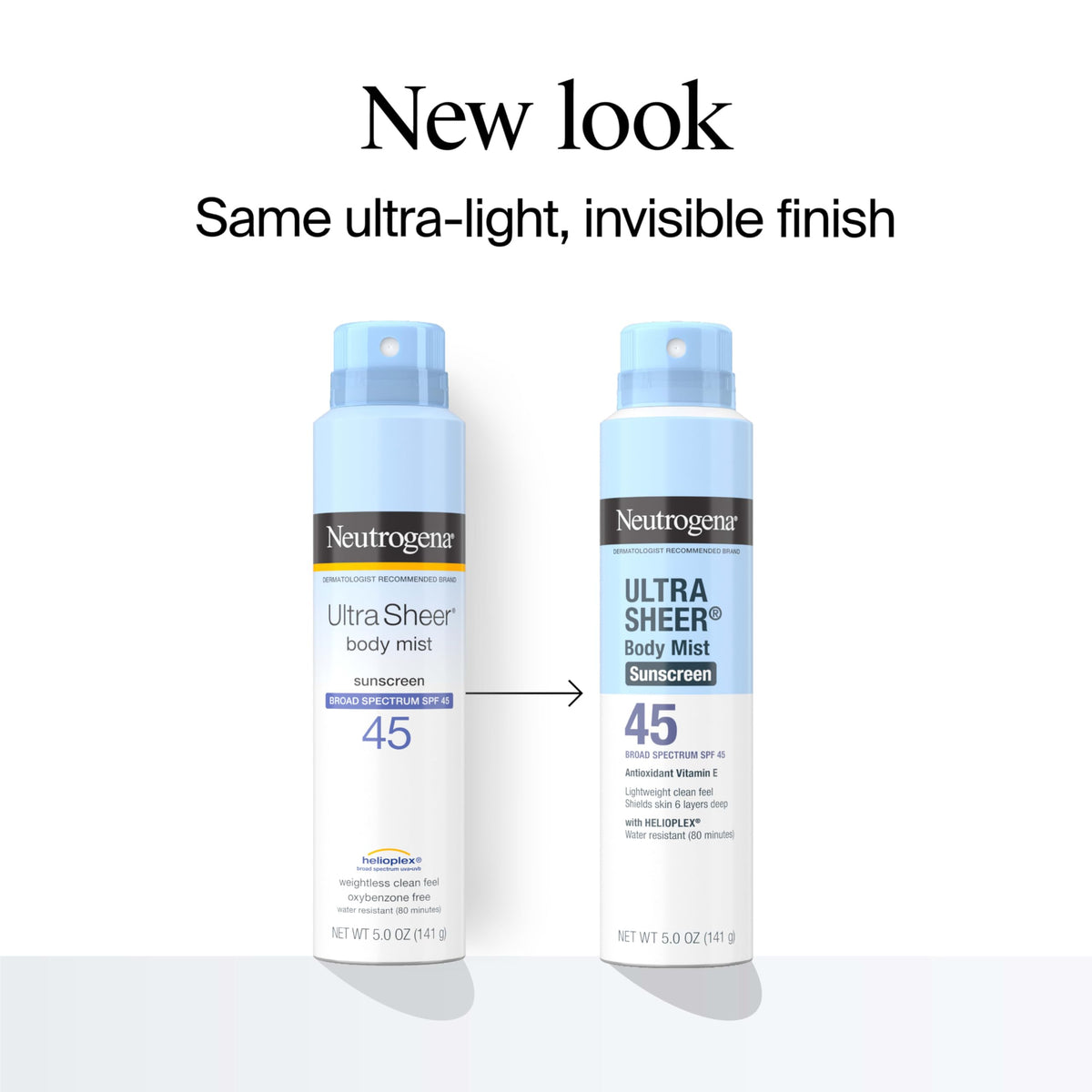 Neutrogena spray nozzle close-up for easy even application benefit