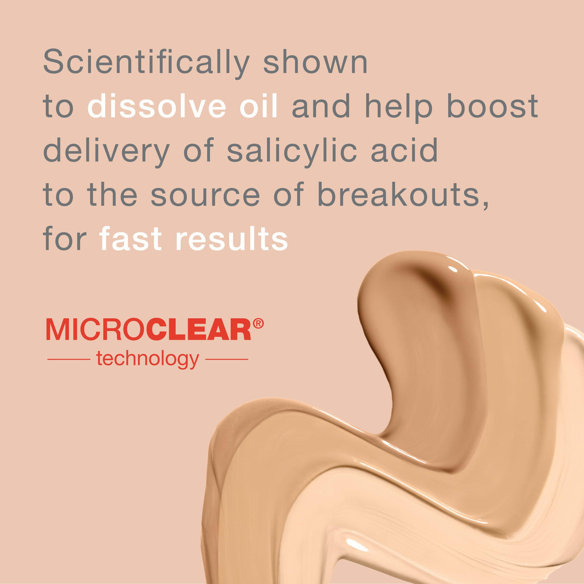 Neutrogena texture close-up showing smooth liquid consistency for blendability