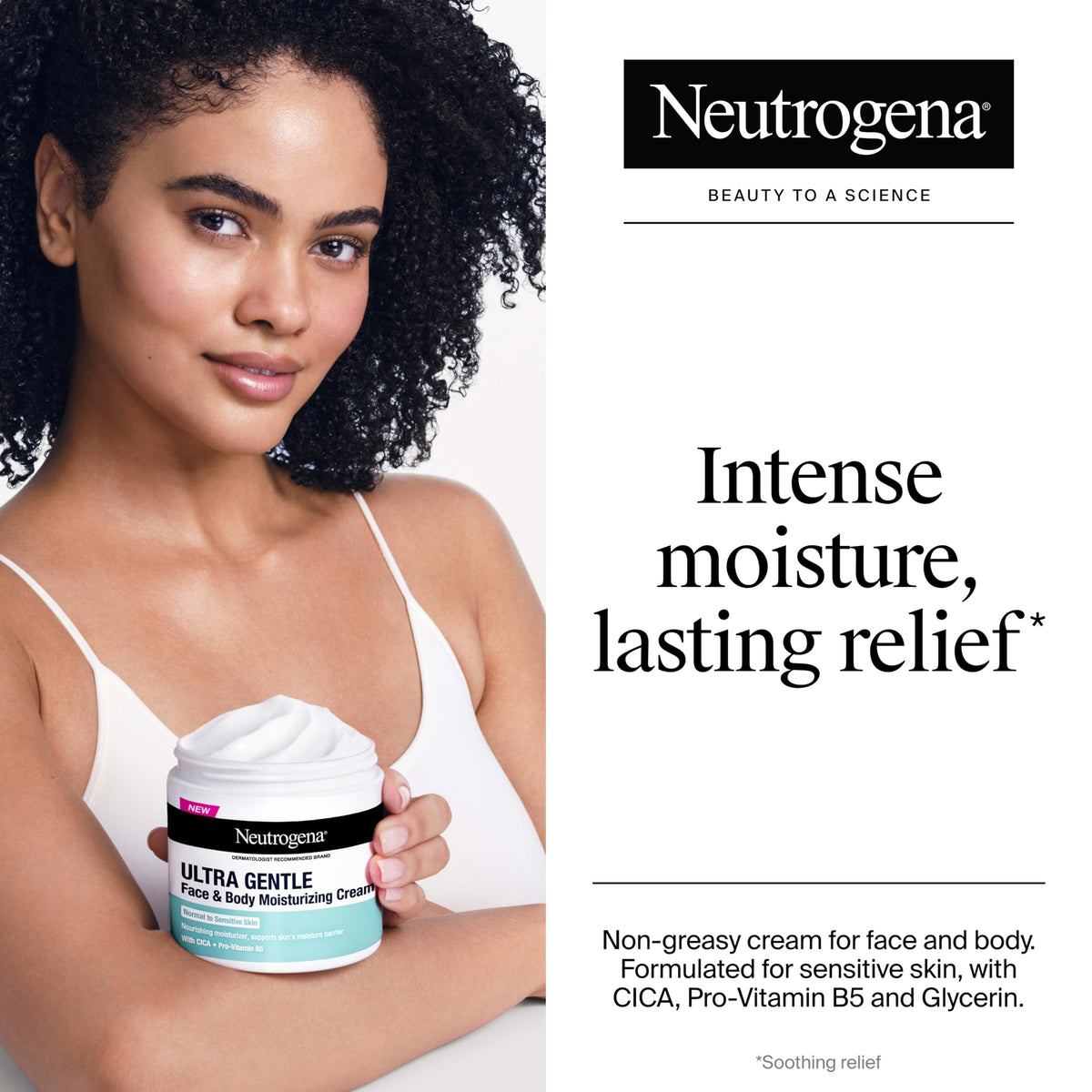 Neutrogena texture closeup reveals creamy consistency for fast absorption benefit
