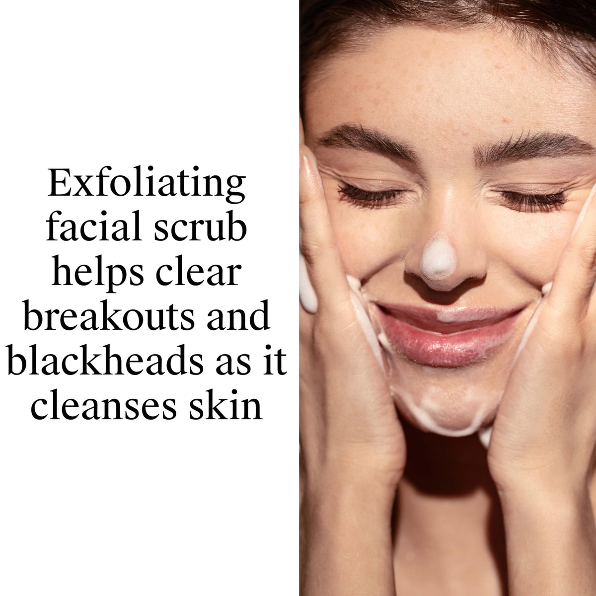 Neutrogena close-up foam with exfoliating beads showcasing gentle exfoliation