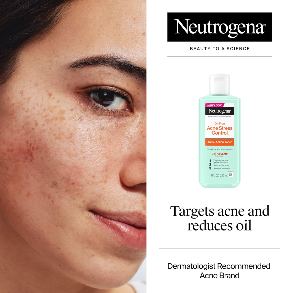Neutrogena toner texture pouring from bottle showing lightweight consistency