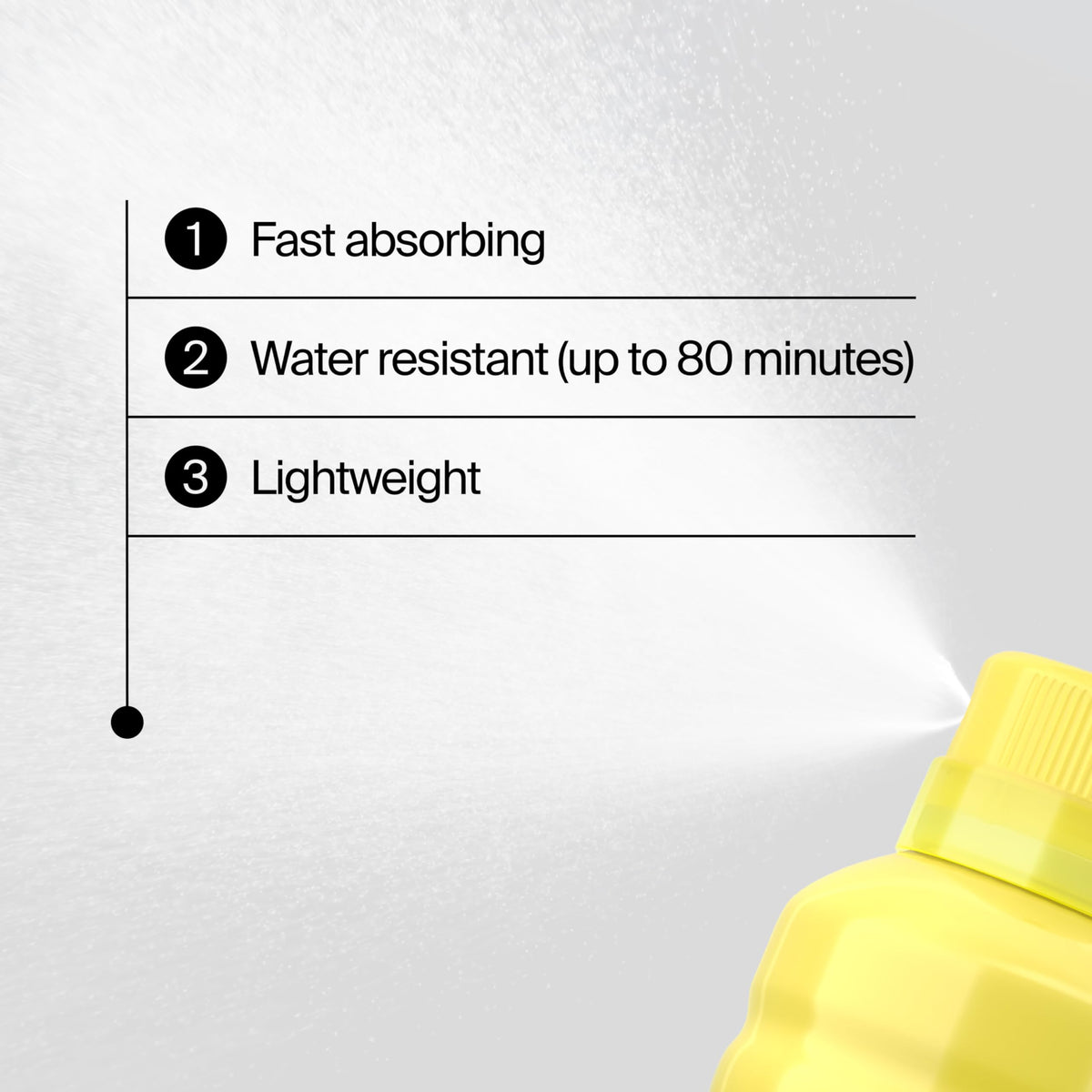 Neutrogena spray texture on skin demonstrating fast absorption benefit
