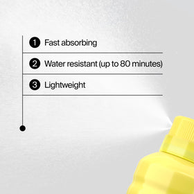 Neutrogena spray texture on skin demonstrating fast absorption benefit