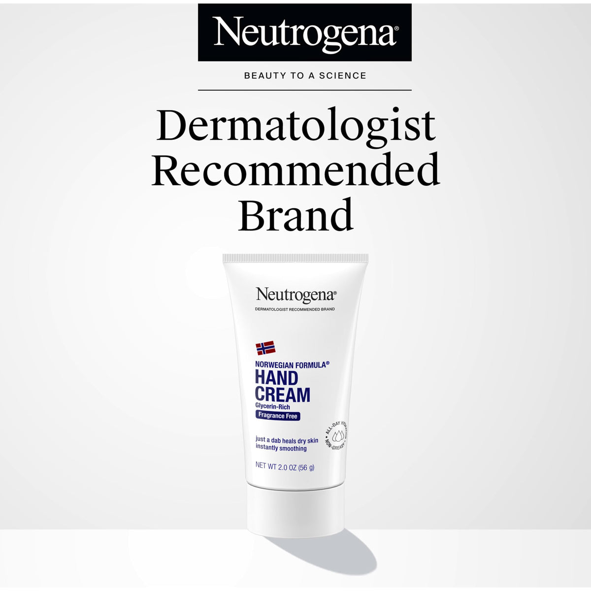 Neutrogena tube beside a passport illustrating travel-friendly size