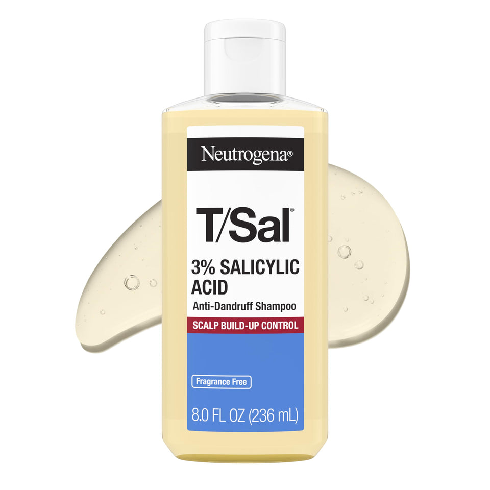 Neutrogena T/Sal front bottle view showing clear labeling and treatment benefit