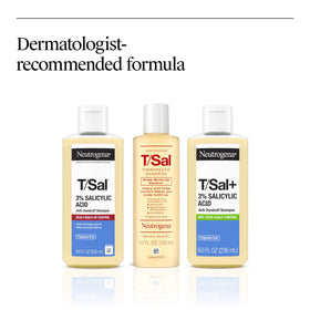 Neutrogena T/Sal before-and-after scalp scale removal demonstration benefit