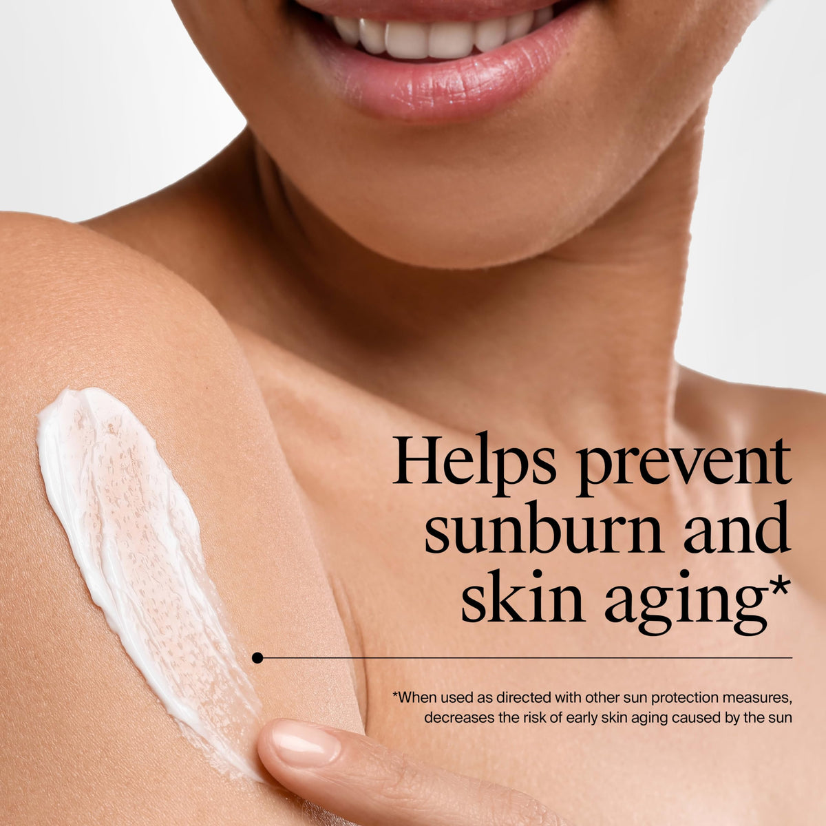 Neutrogena being applied to face showing smooth absorption and matte look