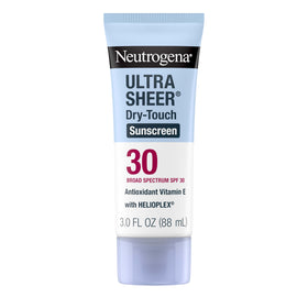 Neutrogena tube front view showing SPF 30 protection and travel size benefit
