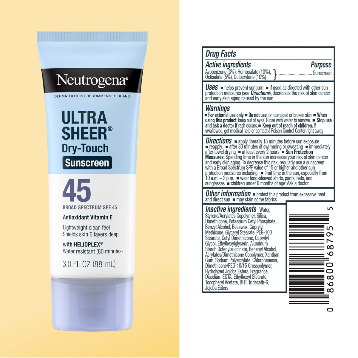Neutrogena hand with matte finish illustrating non-greasy soft-touch feel