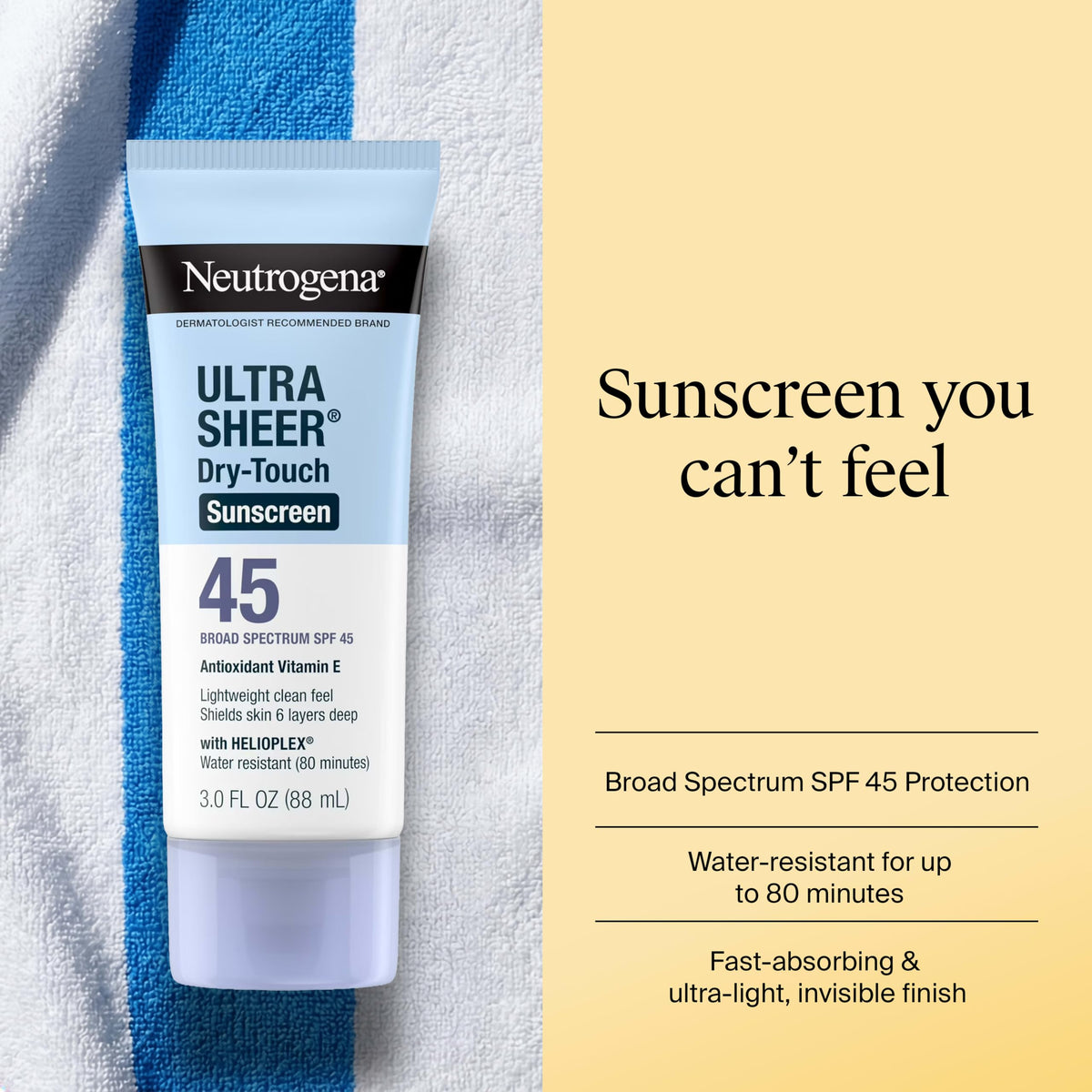 Neutrogena close-up of lotion texture highlighting fast absorption benefit
