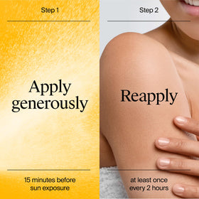 Neutrogena bottle near water showing 80-minute water resistance benefit