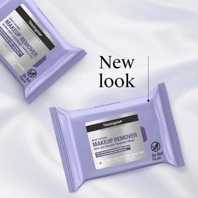Neutrogena wipe in hand removing mascara showing gentle effective cleansing