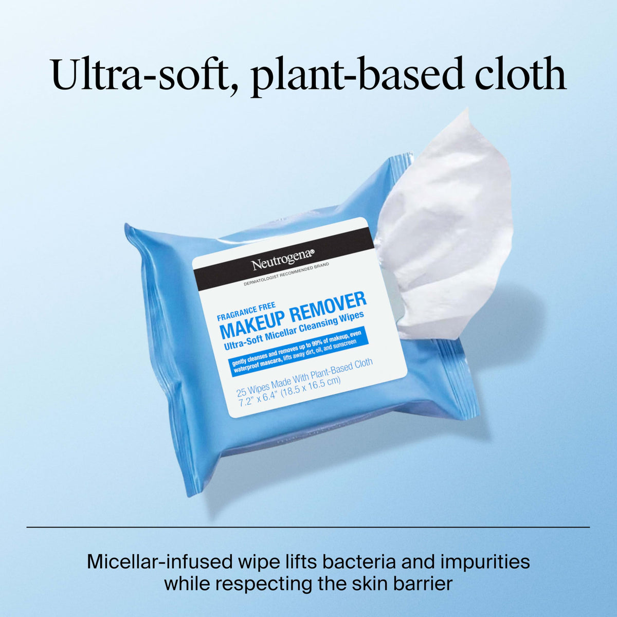 Neutrogena wipe removing waterproof mascara from lashes to cleanse eye area