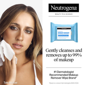 Neutrogena close-up of wipe texture demonstrating gentle, sturdy cleansing fibers