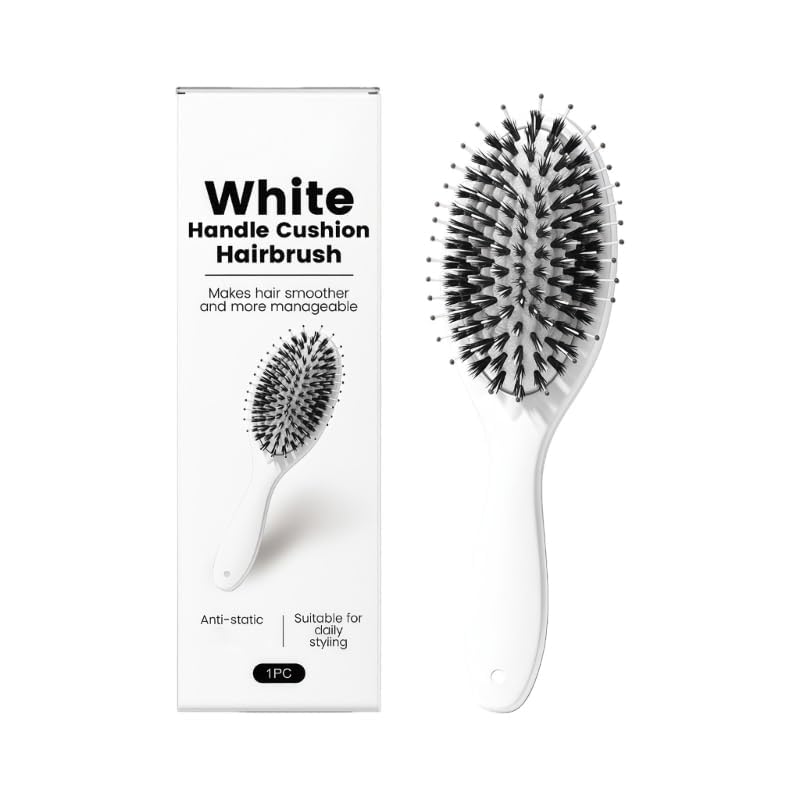 Nevecen paddle brush front view showing sleek shape and glossy finish for smooth styling