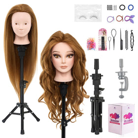Neverland front view mannequin head showing full-length hair for styling practice