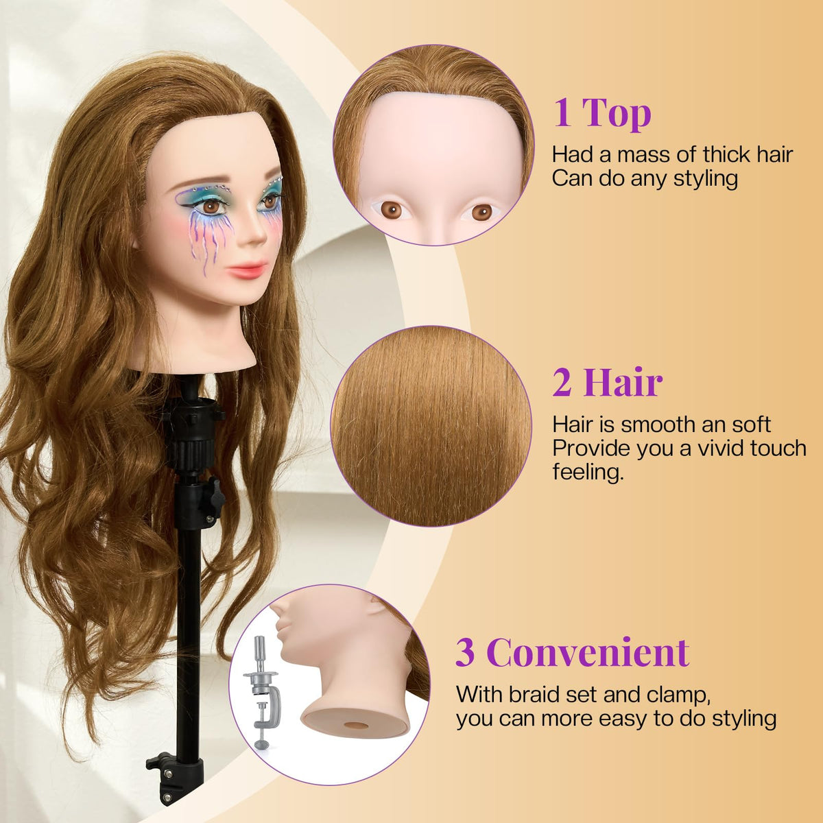 Neverland tripod stand supporting mannequin head for floor-standing practice