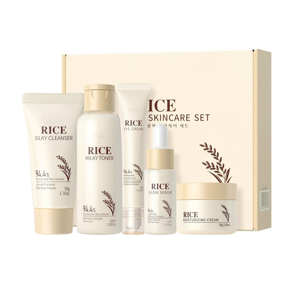 New Cover front packaging showing full 5-step set and easy routine benefits
