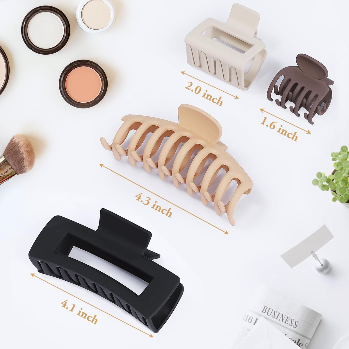 NEW LIVE large rectangle clip close-up showing matte texture benefit
