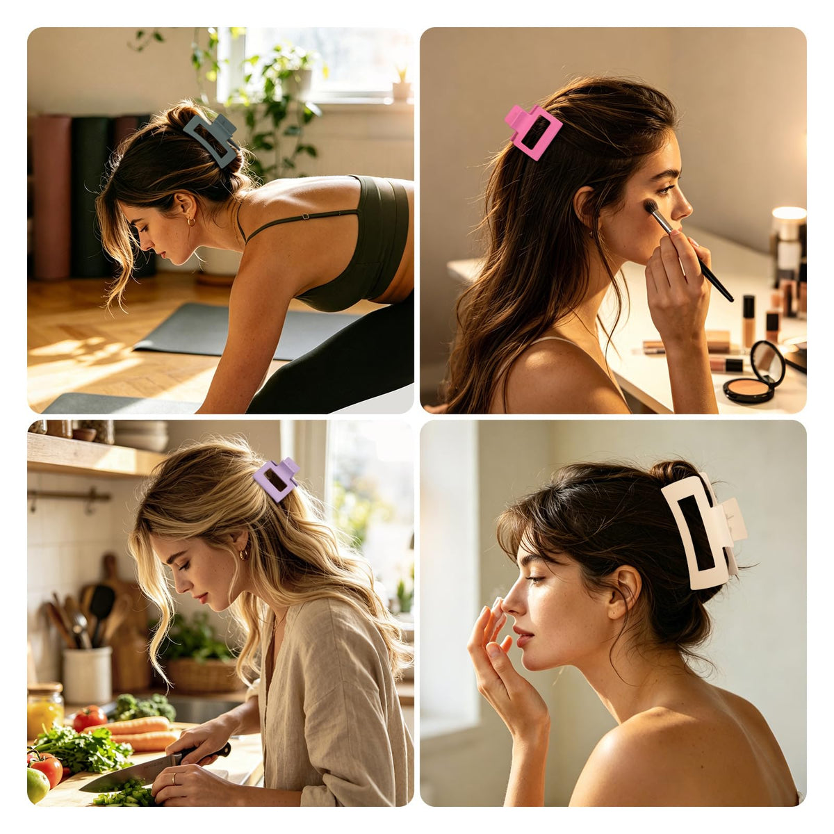 NEW LIVE clip holding half-up hairstyle demonstrating daily use