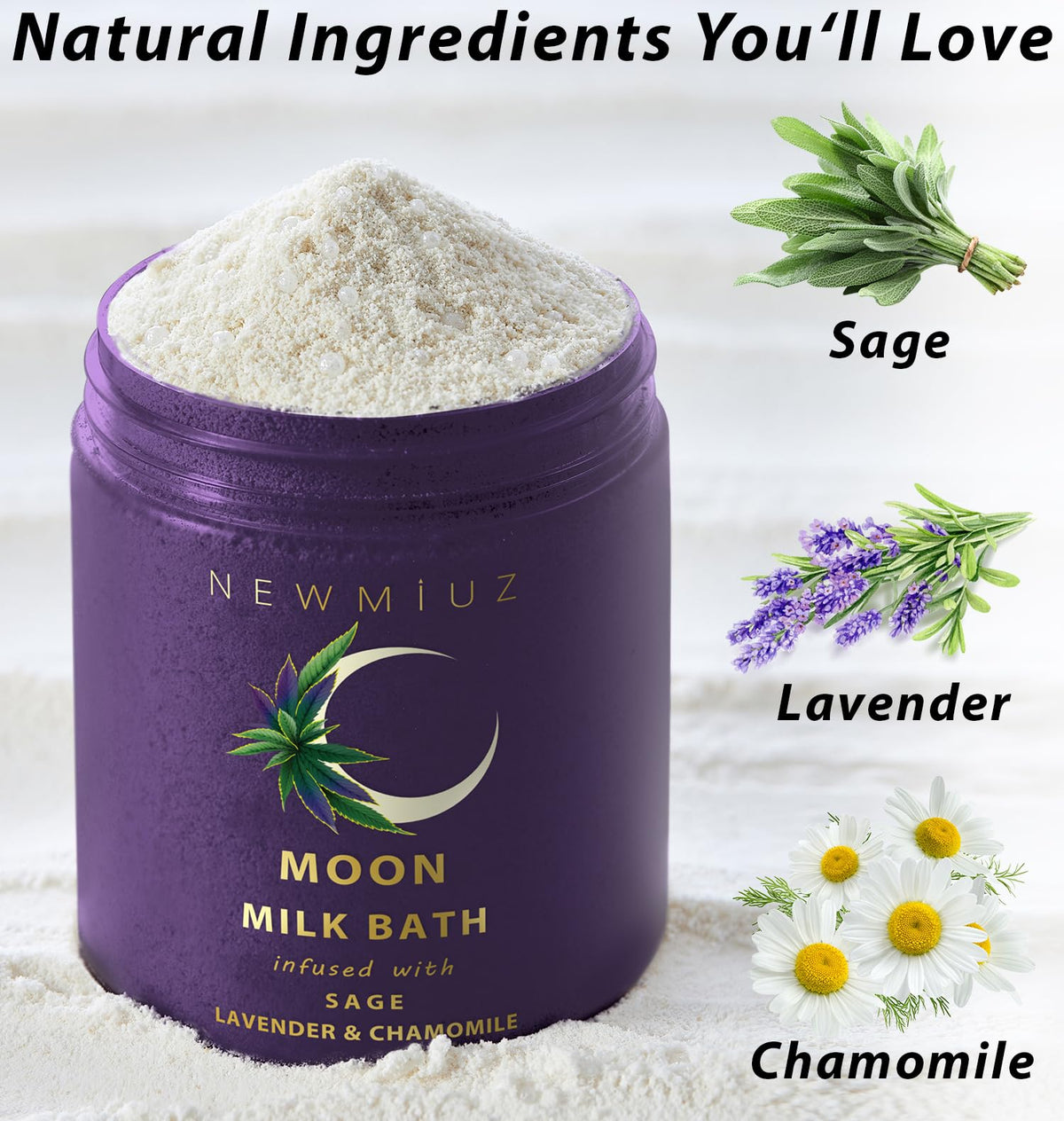 New Miuz close-up of sage and dried botanicals, highlighting cleansing herbs