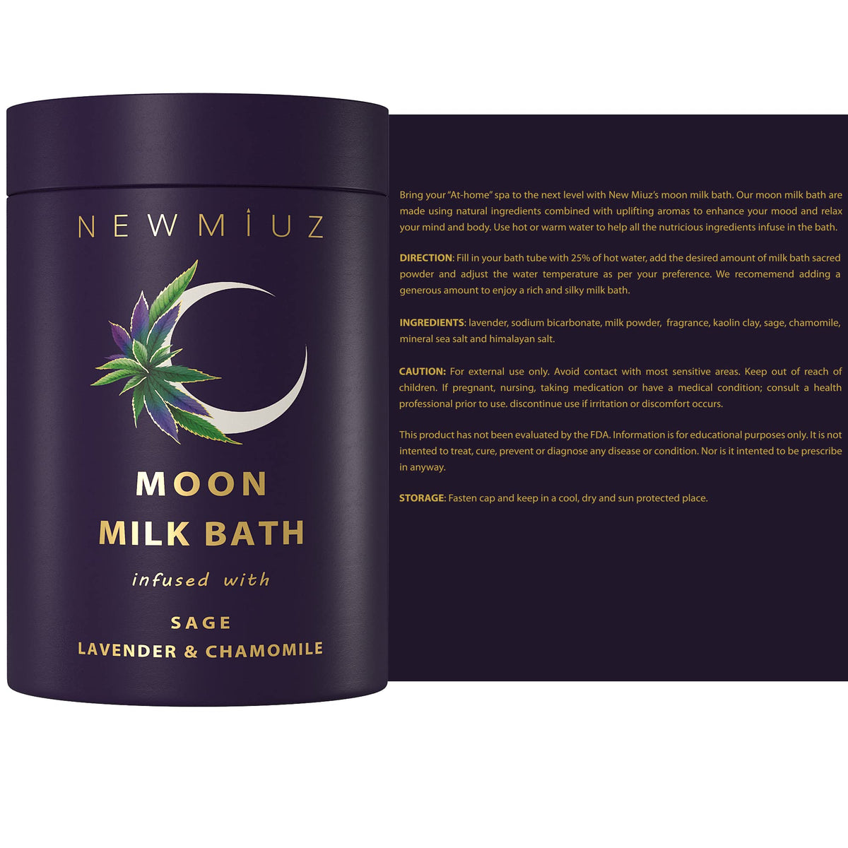 New Miuz Himalayan salt and herbs arranged, shows mineral exfoliation benefits