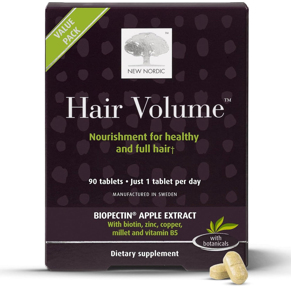 NEW NORDIC front packaging showing bottle and branding for hair volume