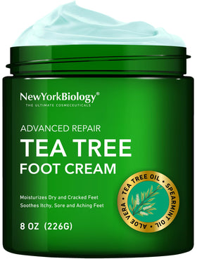 New York Biology front packaging showing 8 oz foot cream and benefits