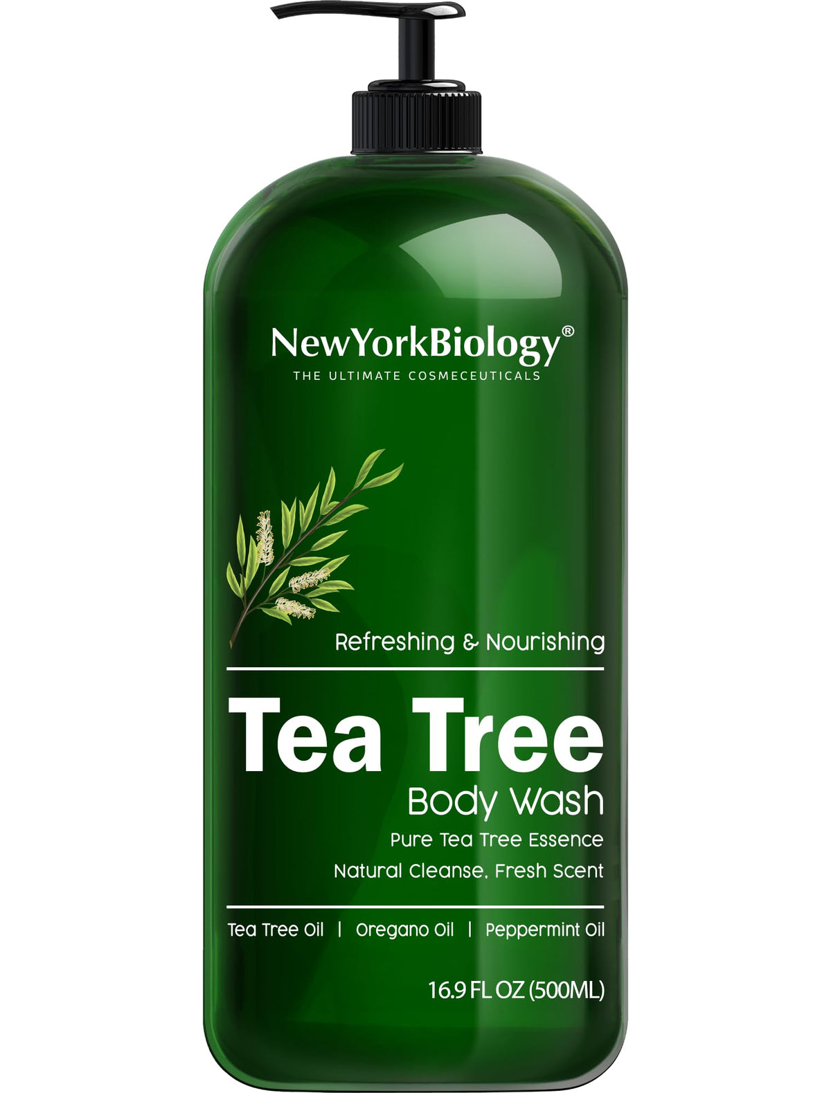 NEW YORK BIOLOGY front bottle view showing label and size, highlights gentle cleansing