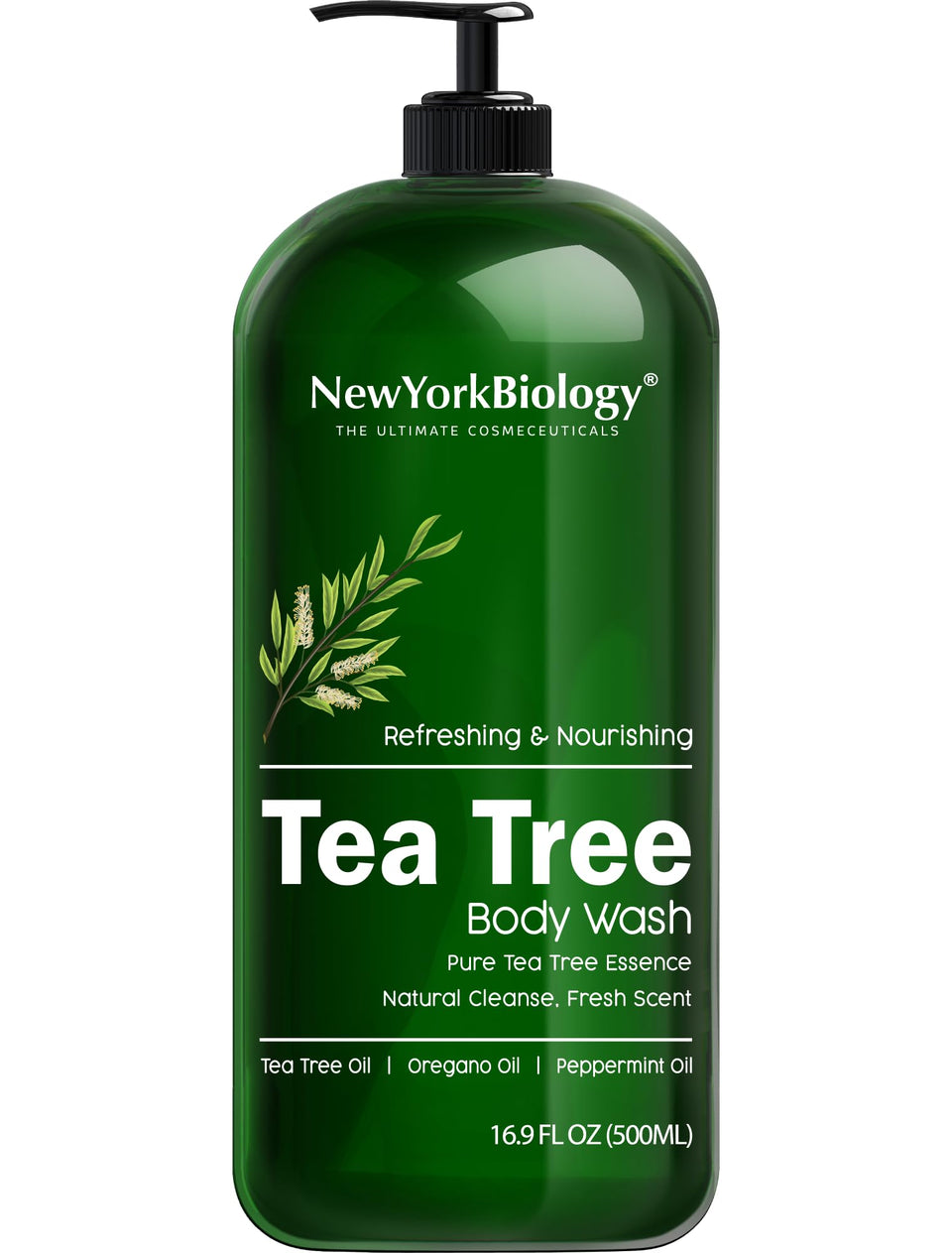 NEW YORK BIOLOGY front bottle view showing label and size, highlights gentle cleansing